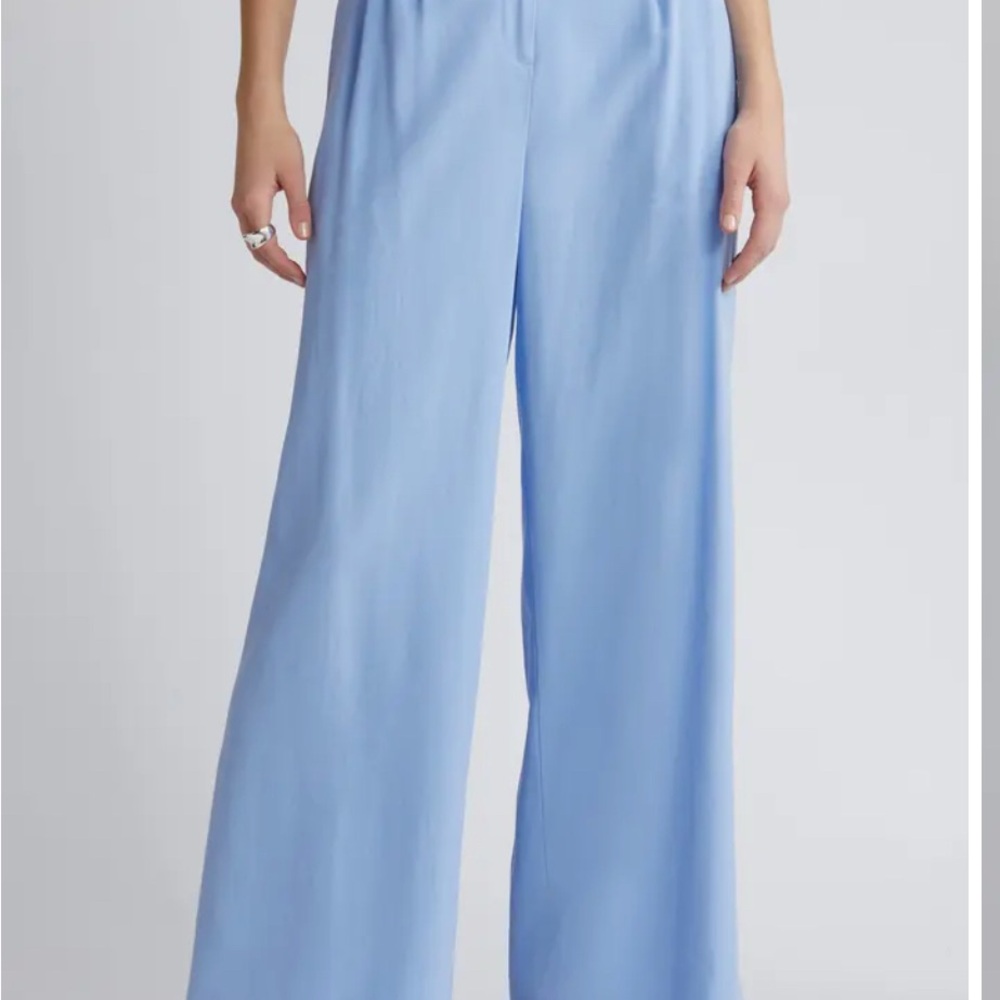 H&M Light Blue Pleated Trousers - Picture 4 of 9
